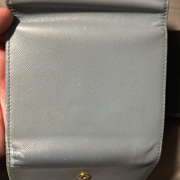 Prada Authentic light blue trifold wallet with box - Picture 3 of 13